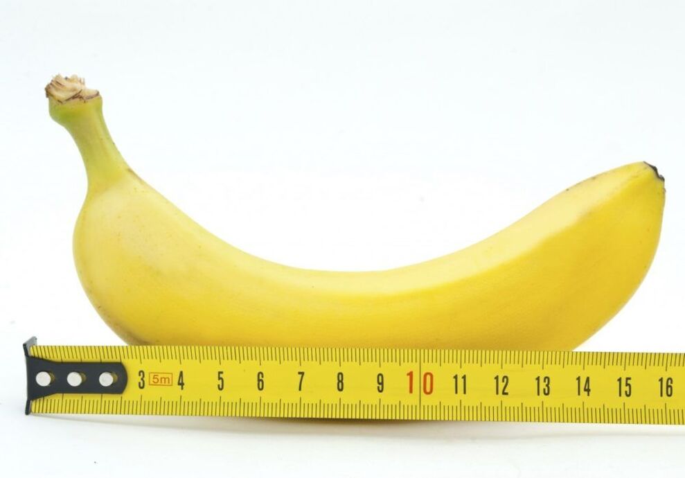 measure the size of the penis using a banana as an example